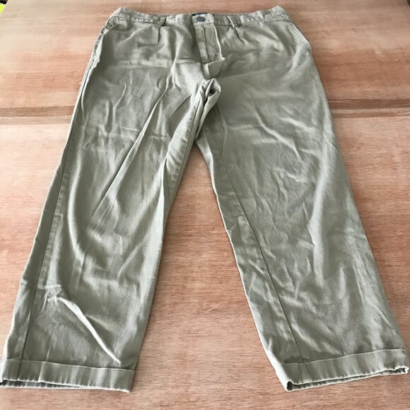 Elwood Chino Pants Men 36x23 Beige High Rise Stretch Cuffed Stretch Preppy 17342 - Picture 1 of 12
